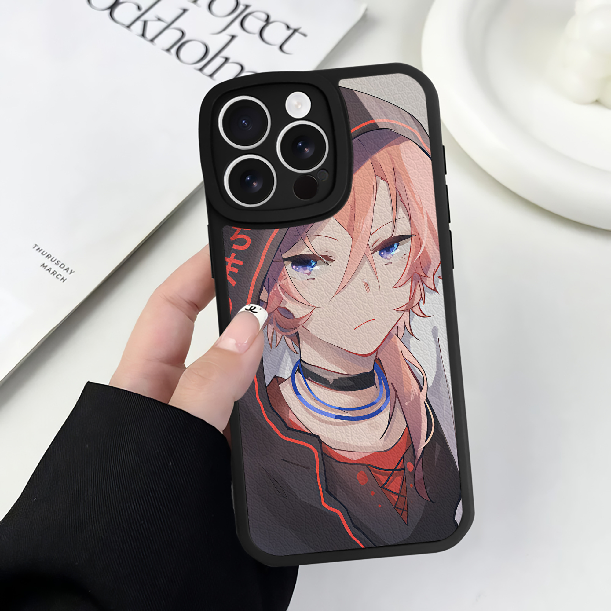 （画像用） 文豪ストレイドッグス Bungo Stray Dogs 【iPhone 16シリーズ対応】シリコンスマホケース（レザー調） 材質：シリコン
